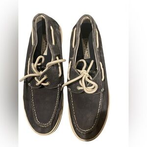 Sperry Men’s Top Siders Distressed Navy Boat Shoes Size 10